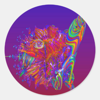 Alien Sea Creature Runder Aufkleber