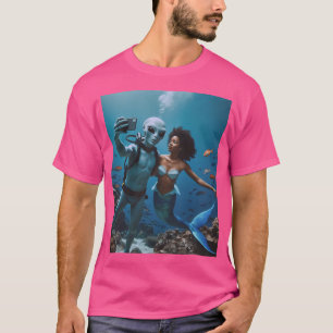 Alien Selfie mit Meerjungfrau T-Shirt