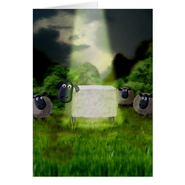 Alien Sheep Experiment Card (Vorne)