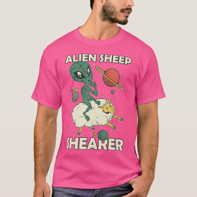 Alien Sheep Shearer Shearer Shearer T-Shirt (Vorderseite)