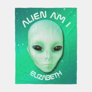 Alien sind ich grünen lustiges alien-Gesicht mit Fleecedecke