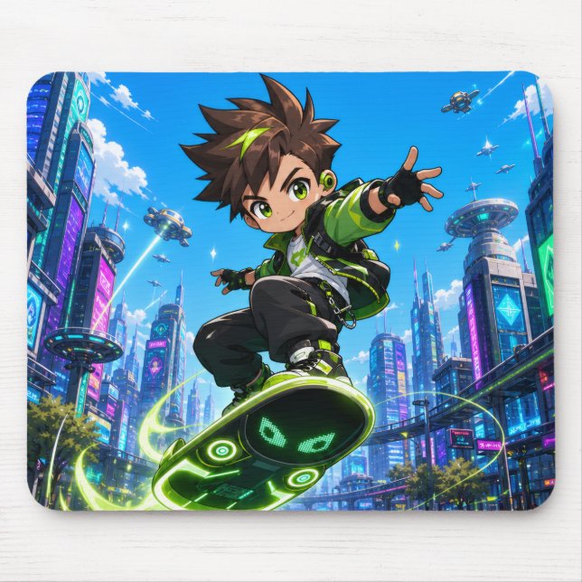 Alien-Skateboard-Gaming-Mauspad Mousepad (Vorne)