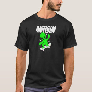 Alien Skateboarder Lustige Kosmische Skater Kleidu T-Shirt