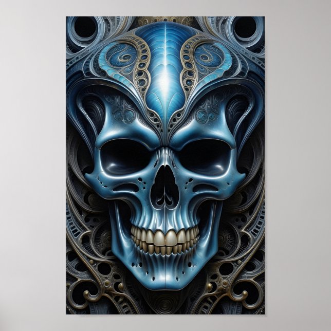 Alien Skull - 005 - Night Vision - Fantasy Art Poster (Vorne)