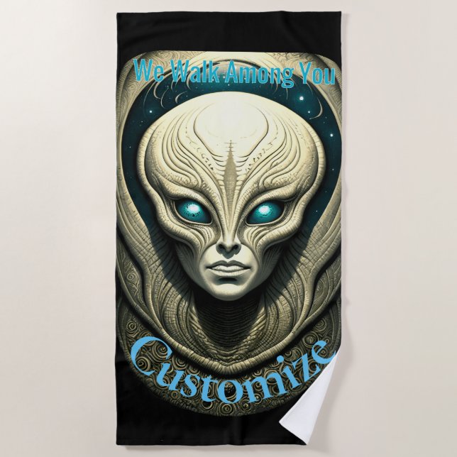Alien skull Head Thunder_Cove Strandtuch (Vorderseite)