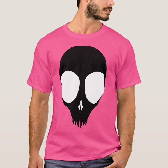 Alien Skull - Invert - Keine Kontur T-Shirt (Vorderseite)