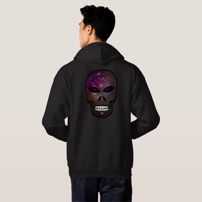 Alien Skull Men Fantasy Creature Hoodie (Schwarz voll)