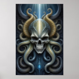 Alien Skull Octopus - 2001 - Fantasy Art Poster
