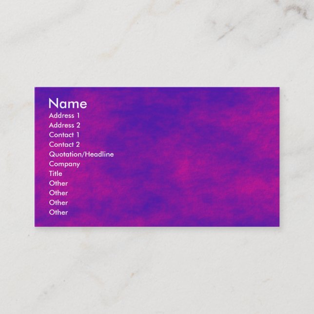 Alien Sky II Visitenkarte (Vorderseite)