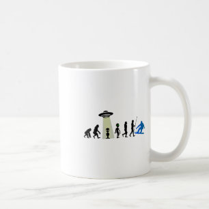 Alien Snowboard Evolution Pub Joke Winter Boarding Kaffeetasse