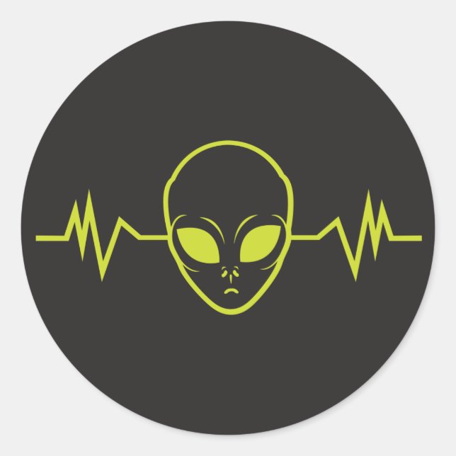 Alien Sound Runder Aufkleber (Vorderseite)