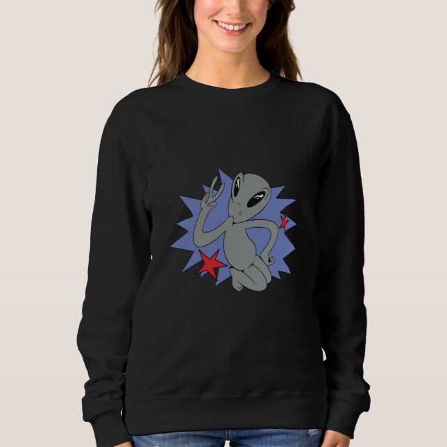 Alien space aliens peace sweatshirt (Vorderseite)