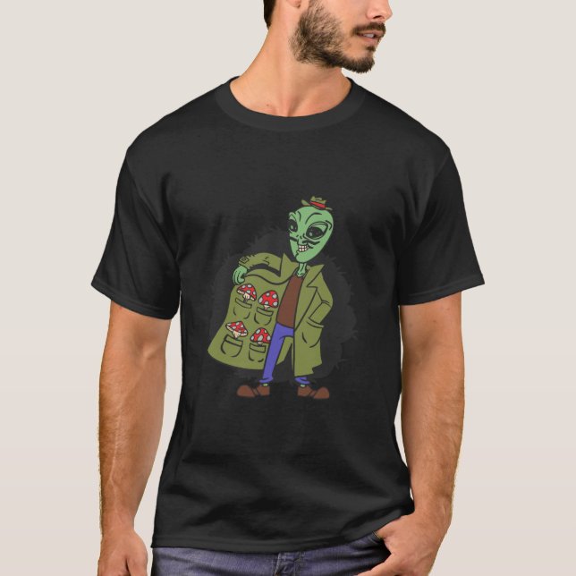 Alien Space Außerirdischen ufo Pilze Pilze T-Shirt (Vorderseite)