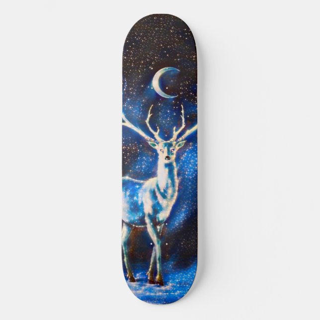Alien Space Deer Custom Pro Park Board Skateboard (Vorderseite)