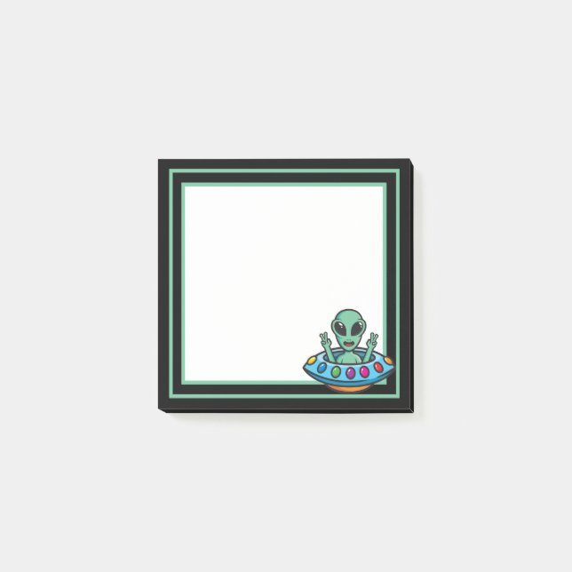 Alien "Space Flying Saucer Post-it Notes" Klebezettel (Vorderseite)