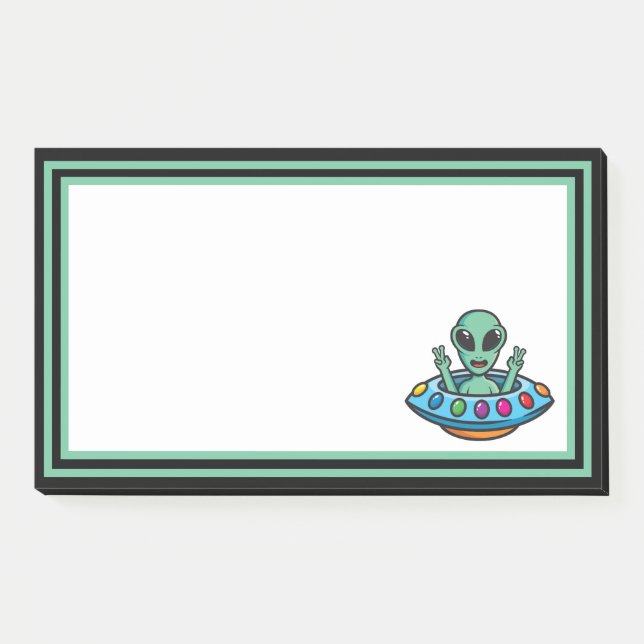 Alien "Space Flying Saucer Post-it Notes" Klebezettel (Vorderseite)