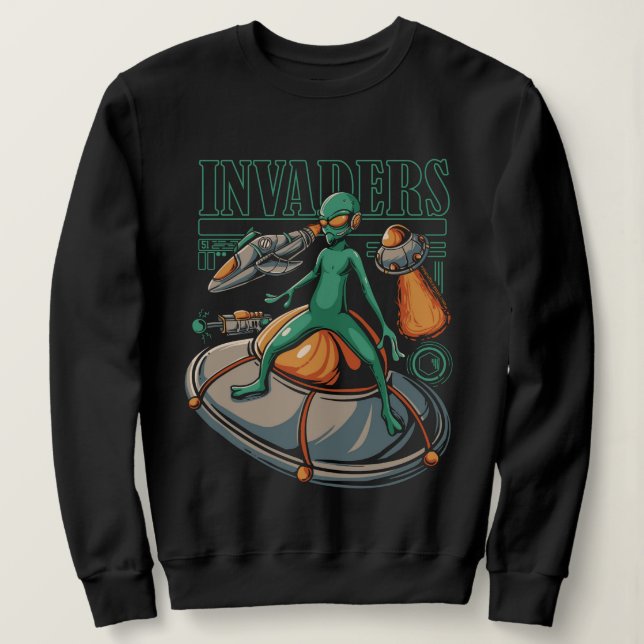 Alien Space Invaders Sweatshirt (Design vorne)