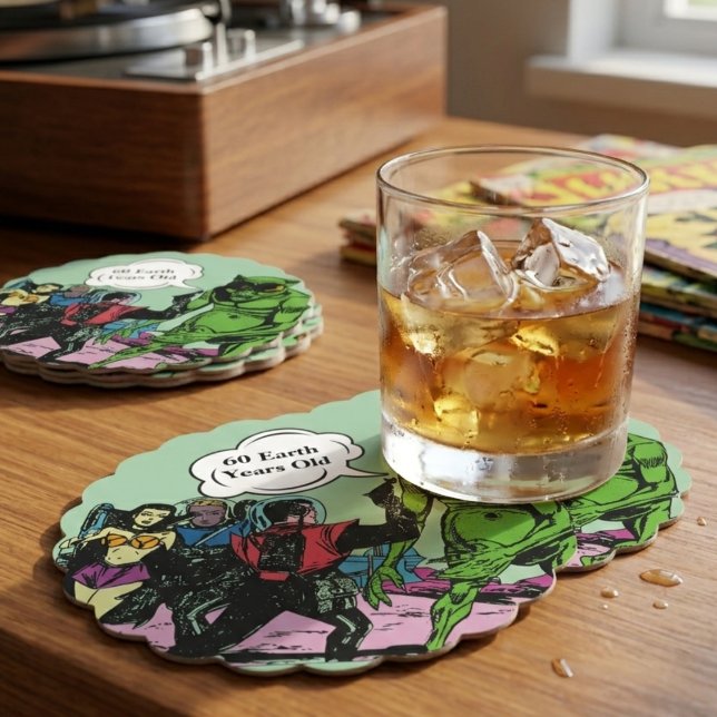 Alien Space man Futuristic Sci=Fi Comic Untersetzer (Von Creator hochgeladen)