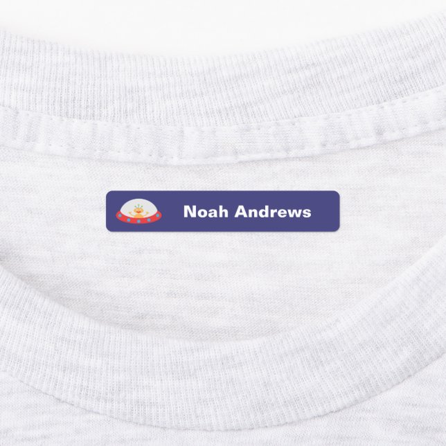 Alien Spaceship Iron on Name Labels für Schule Etiketten (Befestigt)