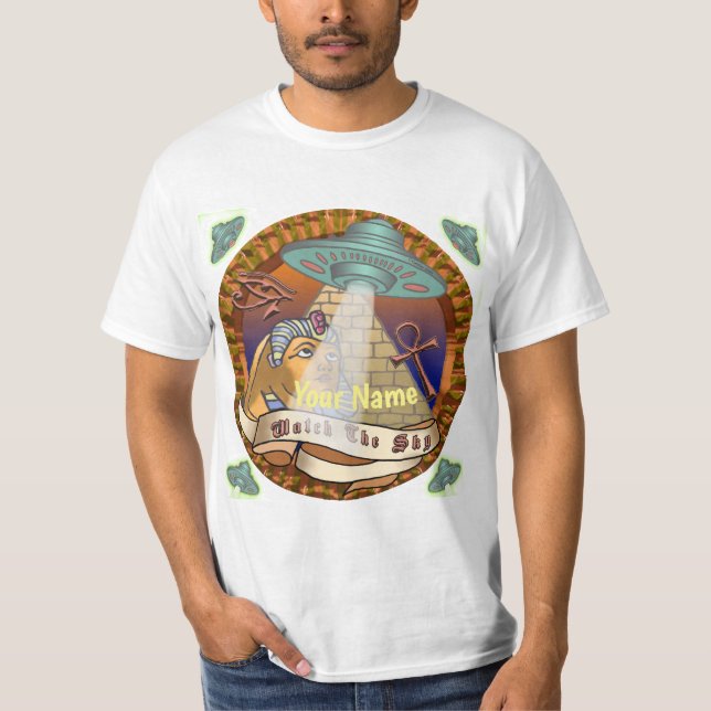 Alien Spaceship Pyramids T-Shirt (Vorderseite)