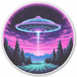 Alien Spaceship Retro Futuristic Aufkleber