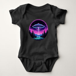 Alien Spaceship Retro Futuristic Baby Strampler