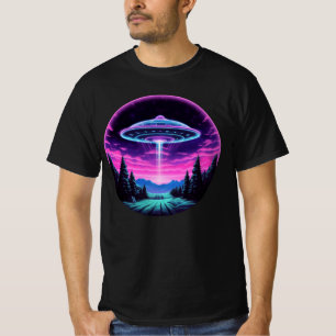 Alien Spaceship Retro Futuristic T-Shirt