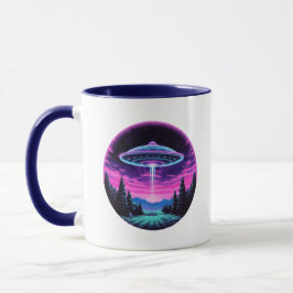 Alien Spaceship Retro Futuristic Tasse
