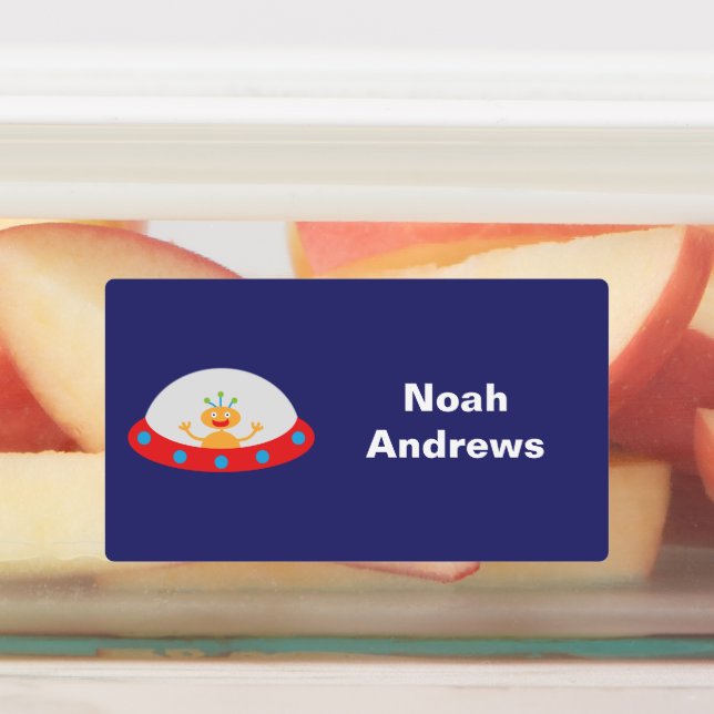 Alien Spaceship Waterproof Name Labels für Schulen Etiketten (Befestigt)