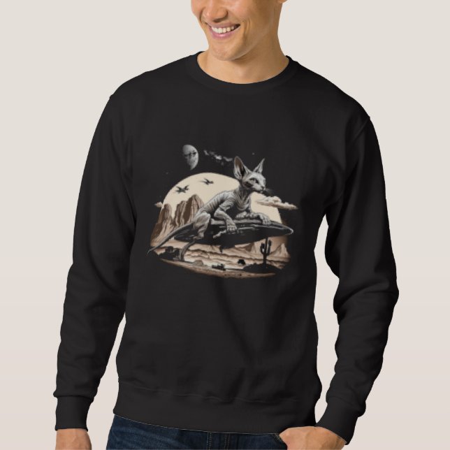 Alien Sphynx Cat UFO Extraterrestrial  1 Sweatshirt (Vorderseite)