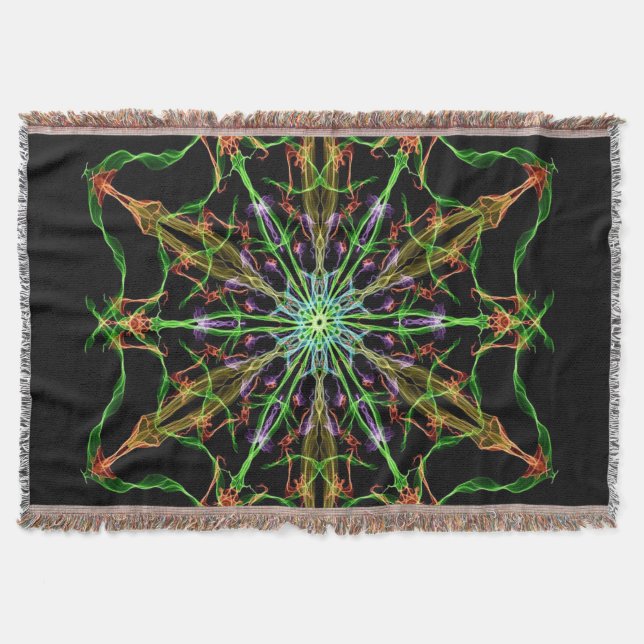 Alien Spider Web Mandala | Spinnengeschenke Decke (Vorderseite)