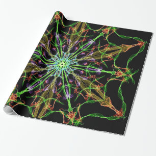 Alien Spinnennetz Mandala   Spinnengeschenke Geschenkpapier