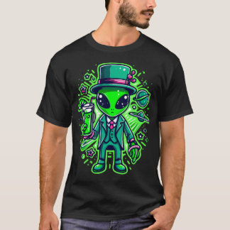Alien St Patricks Day Extraterrestrisches Kleeblat T-Shirt