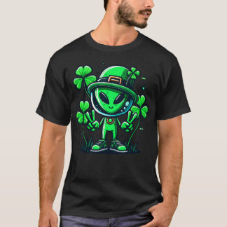 Alien St Patricks Day Kleeblatt Irish Holiday T-Shirt