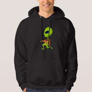 Alien Stealing Pizza Ufo Extraterrestriale Pizza Hoodie