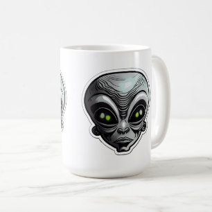 Alien Sticker Art Classic Tasse, 15 oz Kaffeetasse