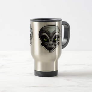 Alien-Sticker-Art-Reise-/Pendler-Tasse, 0,44 l Reisebecher