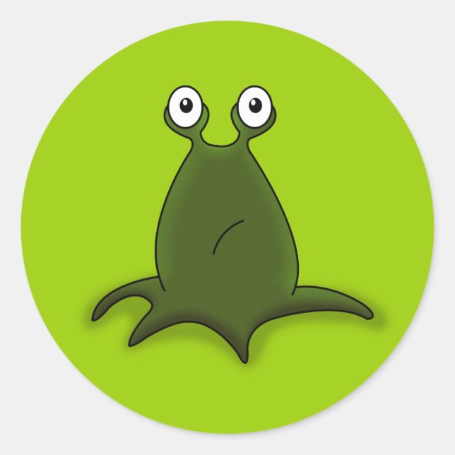 Alien-Sticker Runder Aufkleber (Vorderseite)