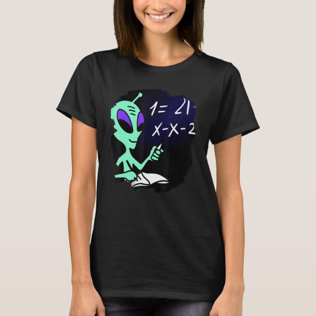Alien Studying Solving Math Science Physics Equati T-Shirt (Vorderseite)