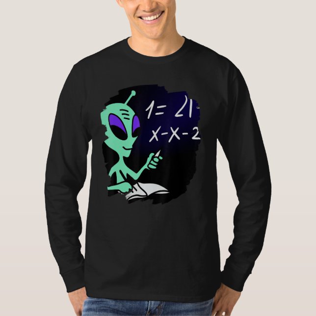 Alien Studying Solving Math Science Physics Equati T-Shirt (Vorderseite)