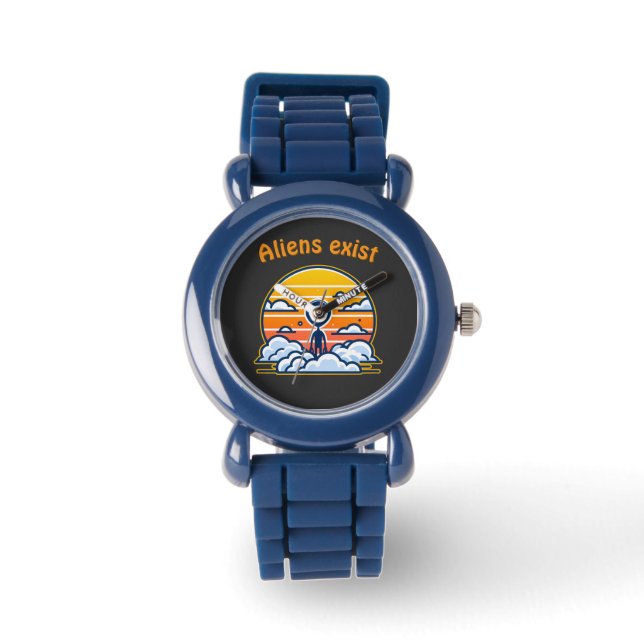 Alien Sunset Ästhetik | Sci-Fi Alien Sunset Armbanduhr (Vorderseite)