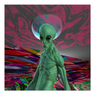 Alien Sunset Poster