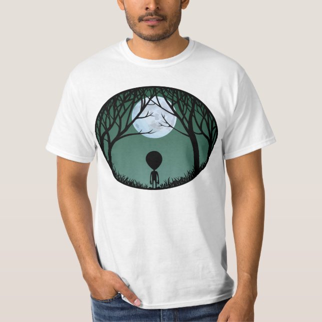 Alien T - Shirt Men's Alien w. Moon Shirts (Vorderseite)
