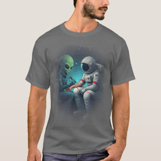Alien-Tätowierender Astronaut-Tätowierer-Künstler T-Shirt