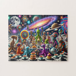 Alien Tea Party Whimsical Extraterrestristrial Kos Puzzle