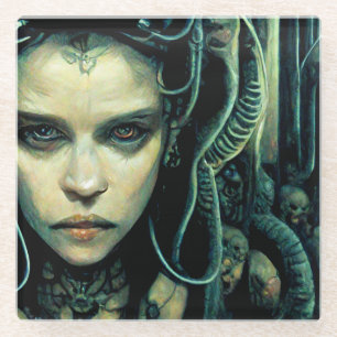 Alien Tech Girl Science Fiction Glasuntersetzer