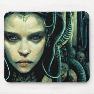 Alien Tech Girl Science Fiction Mousepad