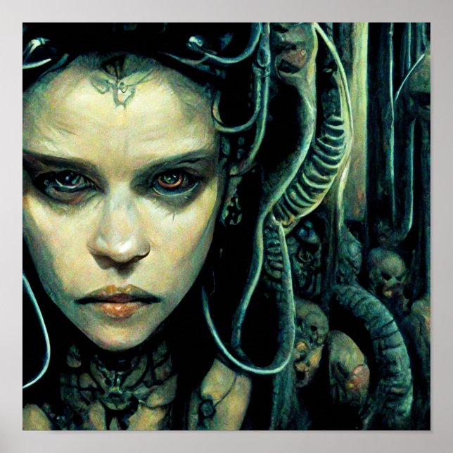 Alien Tech Girl Science Fiction Poster (Vorne)