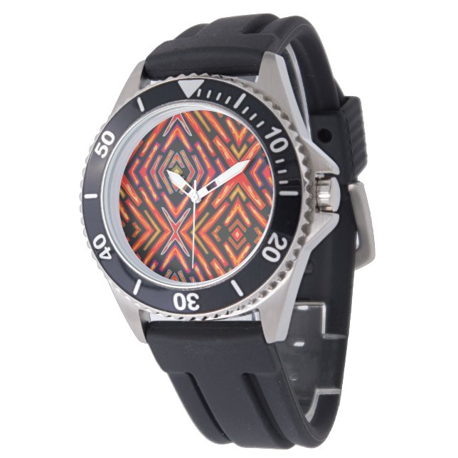 Alien-Tech-Sci-Fi-Einzigartiges-handgezeichnetes-M Armbanduhr (Schrägansicht)