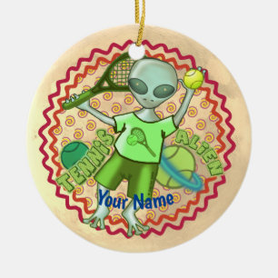 Alien Tennis Keramik Ornament